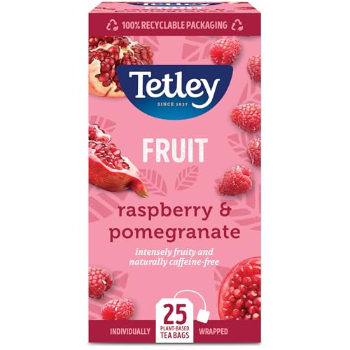 Tetley Tea Bags Raspberry and Pomegranate Infusion Individually Wrapped Ref 1580a [Pack 25] von Tetley