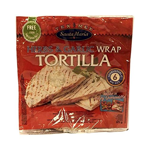 Santa Maria Herbs & Garlic Wrap Tortilla 371g Packung (Kräuter & Knoblauch) von Tex Mex