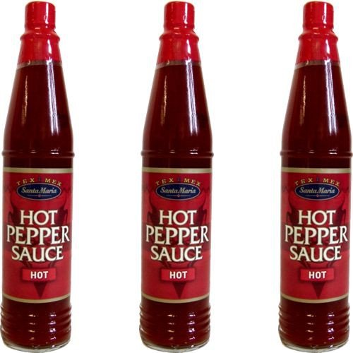 Santa Maria Hot Pepper Sauce Hot (3 Flaschen a 85 ml) von Tex Mex