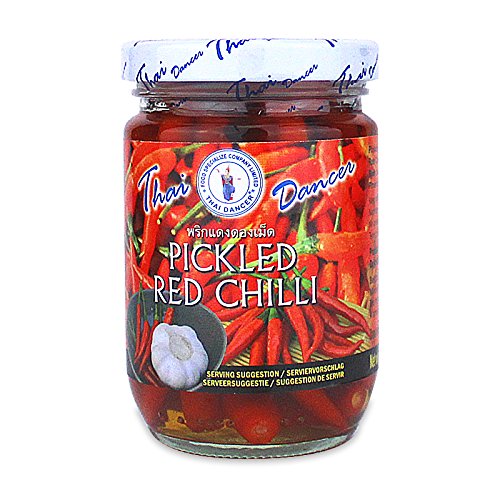 Pickled red chilli - rote thai chili im Glas Thai Dancer 200g von Thai Dancer