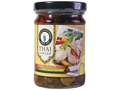 Thai Dancer Chillipaste mit Thaibasilikum (sweet basil) 200g von Thai Dancer