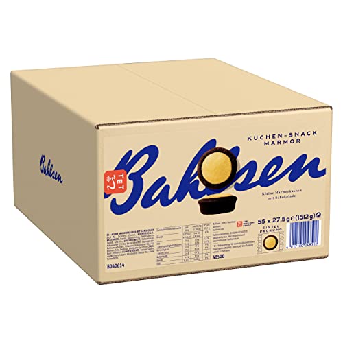 The Bahlsen Family Bahlsen Kuchen-Snack Marmor - Großpackung mit ca. 55 Dessertpackungen à 27,5 g - einzeln verpackte Marmorkuchen (1 x 1,51 kg) von The Bahlsen Family