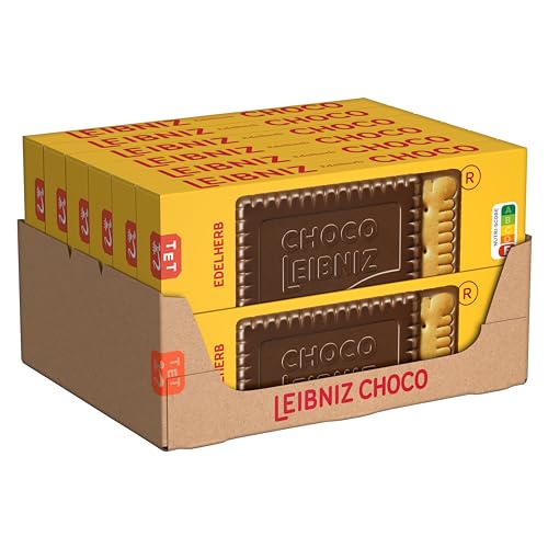 LEIBNIZ Choco Edelherb, 12er Pack, knusprige Butterkekse eingebettet in Zartbitterschokolade, Großpackung als Vorrat oder zum Verkauf (12 x 125 g) von The Bahlsen Family