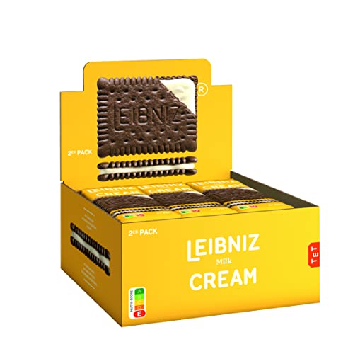 LEIBNIZ Cream Milk - Thekenaufsteller - 2 Kakaokekse mit Milchcremefüllung (18 x 38 g) von The Bahlsen Family