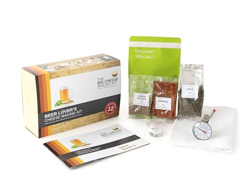 The Beer Lover's Cheesemaking Kit – Machen Sie Ihr eigenes Käse-Set zu Hause mit dem großen (veganen) Käseherstellungsset, glutenfreie Käseherstellungskits für Erwachsene (UK) mit Rezeptbuch und von The Big Cheese Making Kit