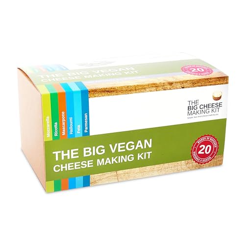 The Big Vegan Cheese Making Kit - Make Your Own Cheese Kit - Easy Cheese Making Kits Perfect as Foodie Gifts, 6 Different Dairy Free Cheese Creations, 20 Batches for Men and Women von The Big Cheese Making Kit