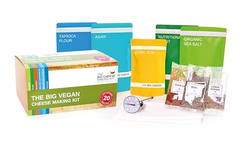 The Big Vegan Cheese Making Kit - Make Your Own Cheese Kit - Easy Cheese Making Kits Perfect as Foodie Gifts, 6 Different Dairy Free Cheese Creations, 20 Batches for Men and Women von The Big Cheese Making Kit