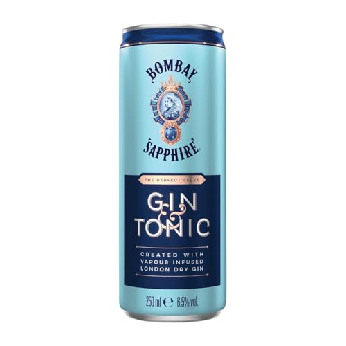 Getränke und Mixer 12 Einheiten Box Bombay Sapphire Gin & Tonic Alu-Dose 25 cl von The Bombay Spirits Company