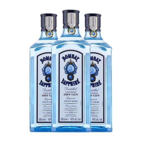 Gin Bombay Sapphire London Dry Gin Medium Flasche 50 cl (Karton mit 3 Medium Flasche von 50 cl) von The Bombay Spirits Company