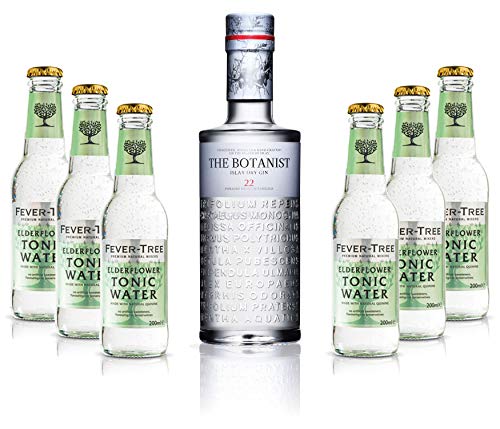 Gin Tonic Set - The Botanist Islay Dry Gin 0,7l 700ml (46% Vol) + 6x Fever Tree Elderflower Tonic Water 200ml inkl. Pfand MEHRWEG von The Botanist-The Botanist