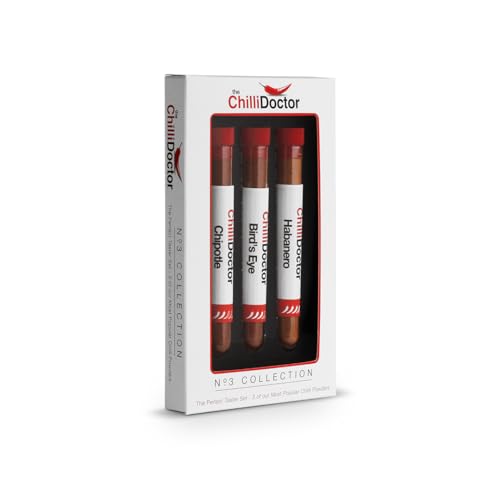 The Chilli Doctor® No 3 Collection – Eine Auswahl beliebter Chilipulver | Ideal als Geschenk für Männer, Grill-Liebhaber, Chili Gewürzset für Scharfe Gewürze Enthusiasten, Hot Spices Liebhaber 3 x 9 g von The Chilli Doctor