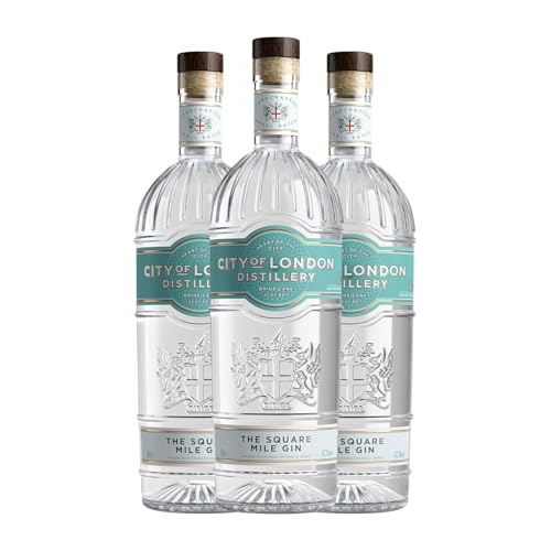 Gin City of London The Square Mile Gin 70 cl (Karton mit 3 Flaschen von 70 cl) von The City of London Gin Company