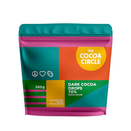 The Cocoa Circle Kakaodrops - 300g | Single-Origin, Vollbohnen-Schokolade mit fruchtigen Noten & sanftem Geschmack | Ideal für Back- & Patisserie-Kreationen von The Cocoa Circle