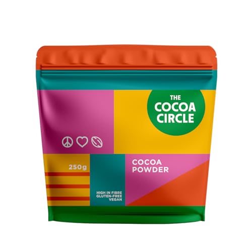 The Cocoa Circle Kakaopulver - 250g | Ungesüßtes, hochwertiges Kakao pulver für Backen, Desserts & Heiße Schokolade | Reich an Antioxidantien & Mineralien von The Cocoa Circle