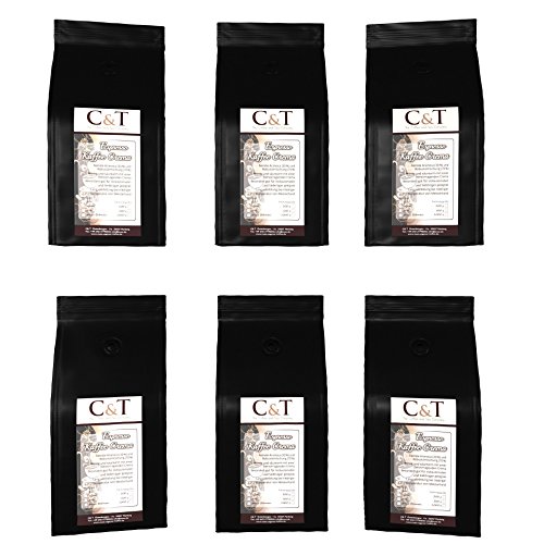 Espresso / Cafe Crema Kaffeebohnen 6 x 1000g frisch geröstet von C&T