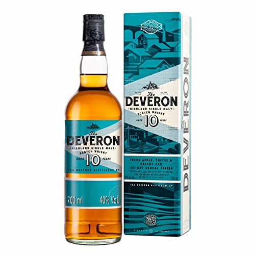 The Deveron 10 Jahre alter Highland Scotch Single Malt Whisky, 40% Vol., 700 ml, in Geschenkbox, Noten von frischen Äpfeln, Karamell & cremiger Eiche, im Eichenfass gereift, ideal als Geschenk, 70 cl von The Deveron