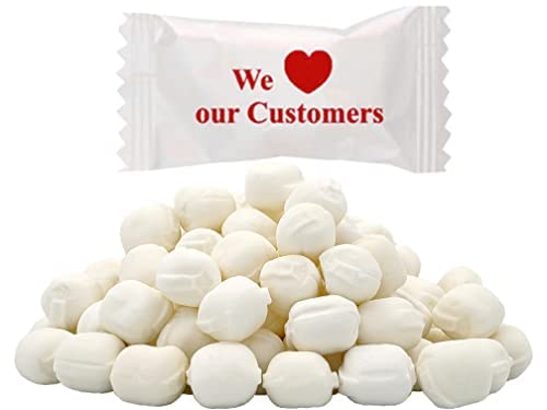 We Love Our Customers Buttermints, Mint Candies, After Dinner Mints, Butter Mint Candy, Fettfrei, Einzeln verpackt (100 Stück) von The Dreidel Company