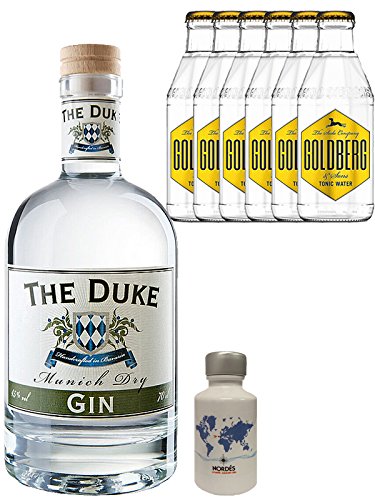 Gin-Set The Duke München Dry BIO Gin 0,7 Liter + Nordes Atlantic Gin 0,05 Liter Miniatur + 6 Goldberg Tonic Water 0,2 Liter von The Duke