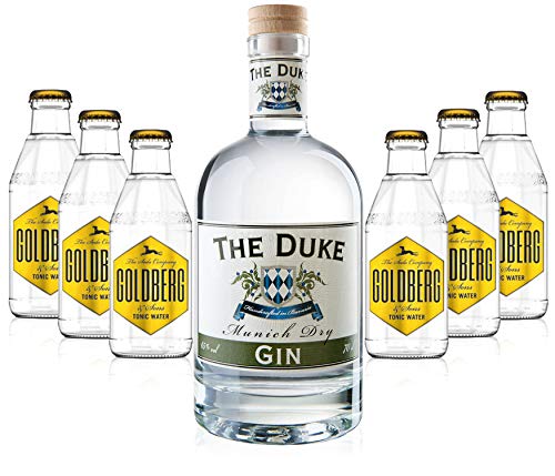 Gin Tonic Set - The Duke Munich Dry Gin 0,7l 700ml (45% Vol) + 6x Goldberg Tonic Water 200ml inkl. Pfand MEHRWEG von The Duke-The Duke