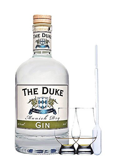 The Duke München Dry BIO-Gin DE-ÖKO-034 0,7 Liter + 2 Glencairn Gläser + Einwegpipette 1 Stück von The Duke