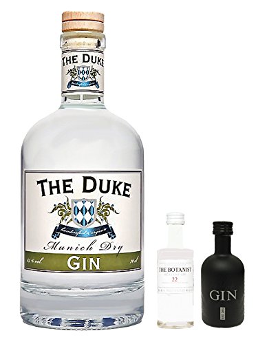 The Duke München Dry Gin 0,7 Liter + 1 x Botanist 5 cl Miniatur + 1 x Black Gin 5cl Miniatur von The Duke