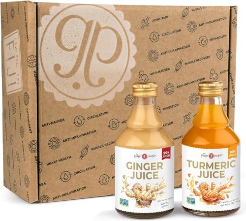 The Ginger People Ingwer und Kurkumasaft Set | Verdauungsfördernd + Entzündungshemmend, 237 ml (2er-Pack) von The Ginger People