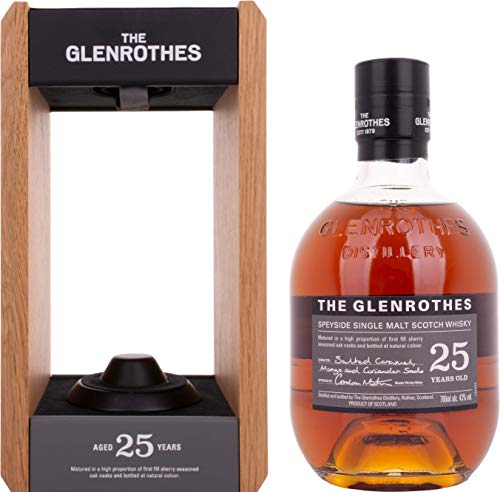 The Glenrothes 25 Jahre Speyside Single Malt Whisky, mit Geschenkverpackung, anhaltende florale Noten, 43% Vol, 1 x 0,7l von The Glenrothes