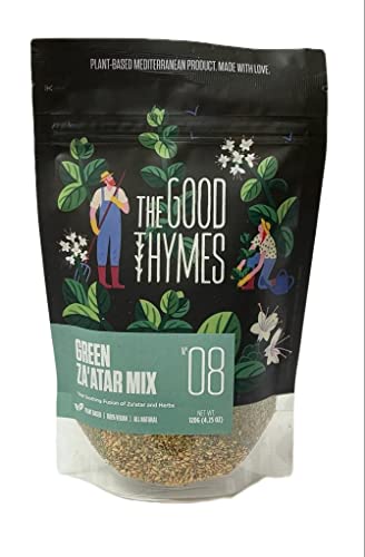 Zaatar The Good Thymes® Zatar | Zahtar | Za’atar Green Zaatar Mix 120Gr : Original orientalisches mediterranes Gewürz Gewürze | 100% Natürlich | 100% Vegan | ohne Konservierungsstoffe von The Good Thymes