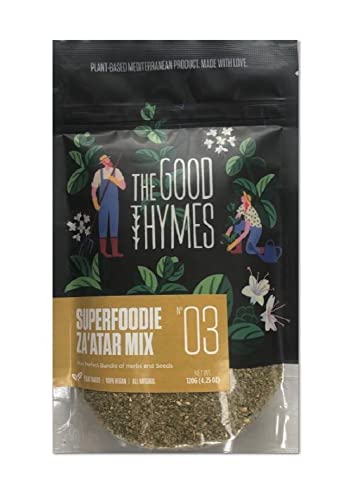 Zaatar The Good Thymes® Zatar | Zahtar | Za’atar Superfoodie Mix 120Gr : Original orientalisches mediterranes Gewürz Gewürze | 100% Natürlich | 100% Vegan | ohne Konservierungsstoffe von The Good Thymes