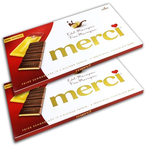 2 er Pack merci Tafelschokolade Edel-Marzipan 2 x 112g von The Great Canadian Tea