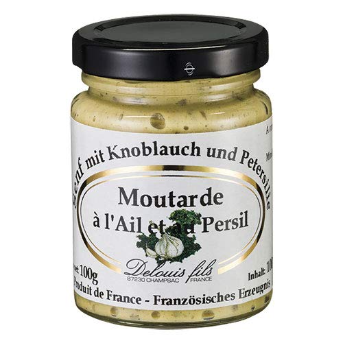 Delouis Fils - Senf mit Knoblauch und Petersilie (Moutarde a l'Ail et au Persil) aus Frankreich - 100 g von The Great Canadian Tea