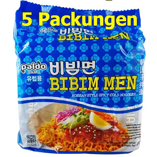 Paldo Bibim Men Instant Nudeln süß & scharf 5er Pack (5 x 130g) von The Great Canadian Tea