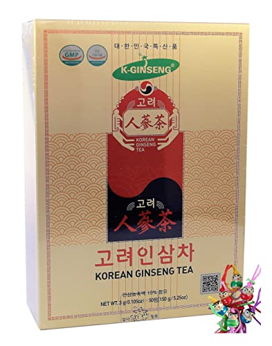 yoaxia ® - [ 50x 3g ] KOREAN GINSENG TEA Instantzubereitung für Teegetränk mit weißem Ginsengextrakt + ein kleiner Glücksanhänger gratis von The Great Canadian Tea