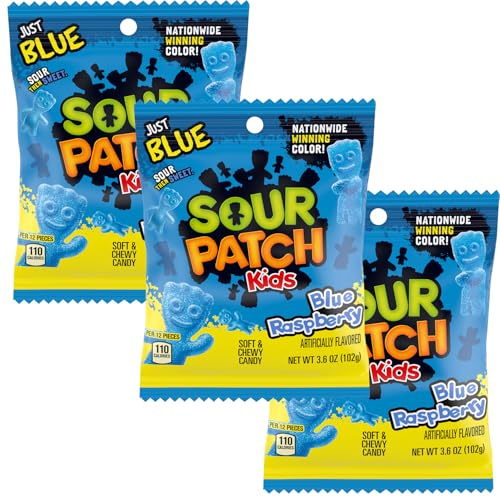 SourPatch Kids Blue Raspberry, 102 ml Beutel (3 Stück) von The Hampton Candy Company