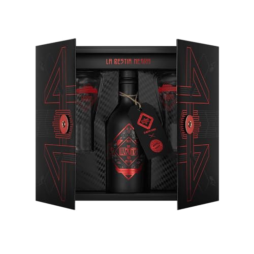 The Illusionist La Bestia Negra Geschenkset | The Illusionist Gin FCB München Ed. | Premium Geschenkset mit 2 Gläser & Cocktailbuch | Beerig & Frisch | 45% vol. | 500ml Einzelflasche von The Illusionist Distillery