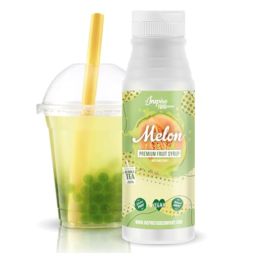 INSPIRE FOOD Echter Fruchtsirup für Bubble Tea Mischung - 300ml | Honigmelone Fruchtsirup für Bubble Tea, Boba Tea, Slushes & Ice-Blended | 100% vegetarisch, glutenfrei, ohne künstliche Farbstoffe von The Inspire Food Company