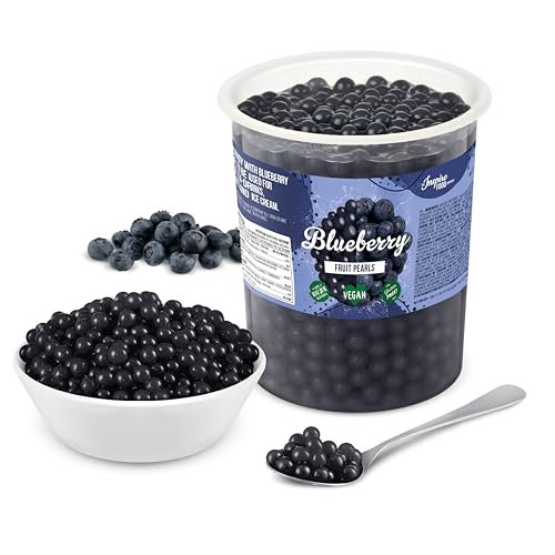 INSPIRE FOOD Bubble Tea Perlen Blaubeere für Bubble Tea | Popping boba Perlen, Tapioka Fruchtperlen und Boba Perlen - 100% vegan und glutenfrei, ohne künstliche Farbstoff, 1KG von The Inspire Food Company