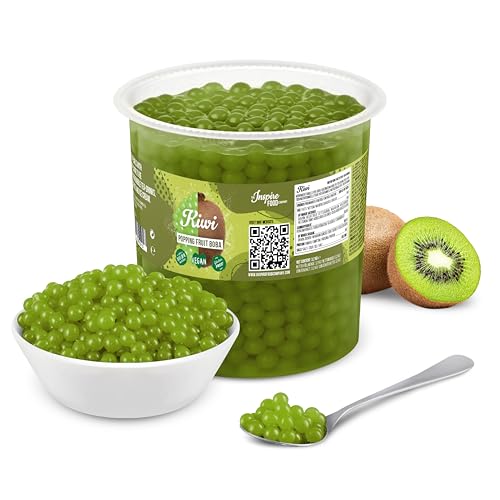 INSPIRE FOOD Bubble Tea Perlen Kiwi - 3.2 KG - Popping Boba Fruchtperlen | Mit echtem Fruchtsaft für Shakes, Smoothies | 100% vegetarisch und glutenfrei, ohne künstliche Farbstoff von The Inspire Food Company