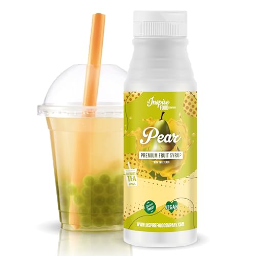 INSPIRE FOOD Echter Fruchtsirup für Bubble Tea Mischung - 300ml | Birne Fruchtsirup für Bubble Tea, Boba Tea, Slushes & Ice-Blended | 100 % vegetarisch, glutenfrei von The Inspire Food Company