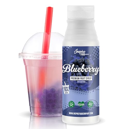 INSPIRE FOOD Echter Fruchtsirup für Bubble Tea Mischung - 300ml | Blaubeere Fruchtsirup für Bubble Tea, Boba Tea, Slushes & Ice-Blended | 100% vegetarisch, glutenfrei von The Inspire Food Company