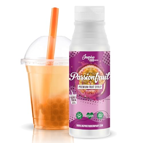 INSPIRE FOOD Echter Fruchtsirup für Bubble Tea Mischung - 300ml | Maracuja Fruchtsirup für Bubble Tea, Boba Tea, Slushes & Ice-Blended | 100% vegetarisch, glutenfrei, ohne künstliche Farbstoffe von The Inspire Food Company