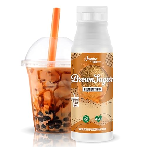 INSPIRE FOOD Echter Sirup für Bubble Tea Mischung - 300ml | Brauner Zucker Sirup für Bubble Tea, Boba Tea, Slushes & Ice-Blended | 100 % vegetarisch, glutenfrei, ohne künstliche Farbstoffe von The Inspire Food Company