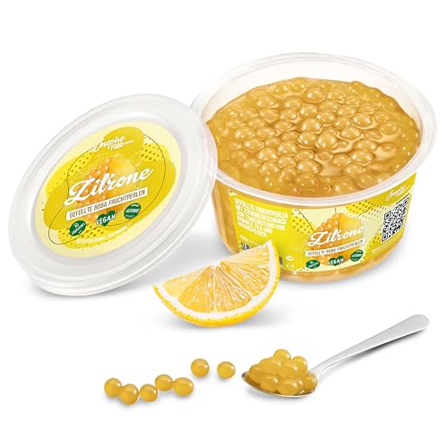 INSPIRE FOOD Bubble Tea Perlen Zitrone für Bubble Tea | Popping boba Perlen, Tapioka Fruchtperlen und Boba Perlen - 100% vegan und glutenfrei, ohne künstliche Farbstoff, 450g von The Inspire Food Company