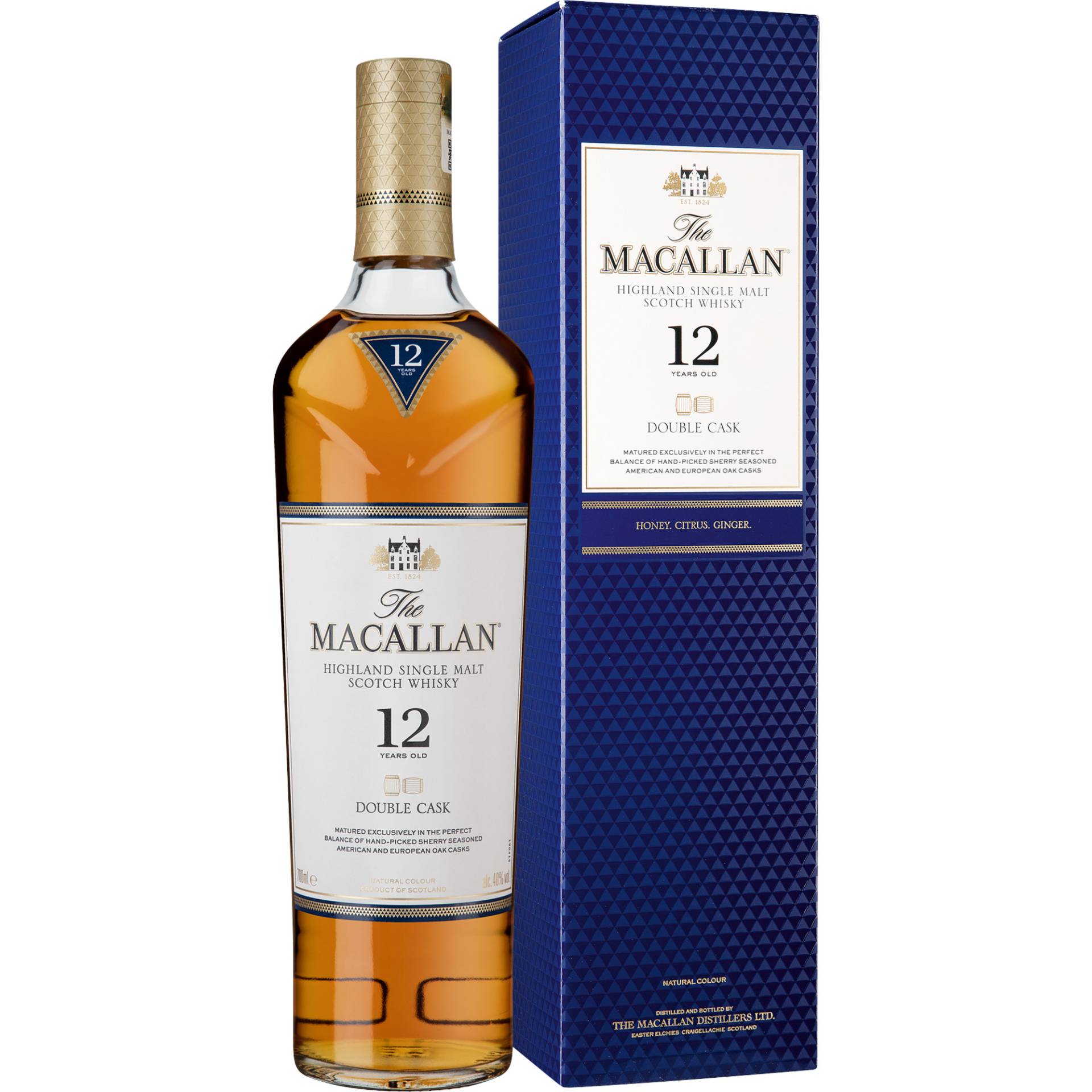 Macallan 12 Years Double Cask Highland Single Malt, Whisky, 0,7 L, 40% Vol., Schottland, Spirituosen von The Macallan Distillery, Easter Elchies, Craigellachie, AB38 9RX, Scotland