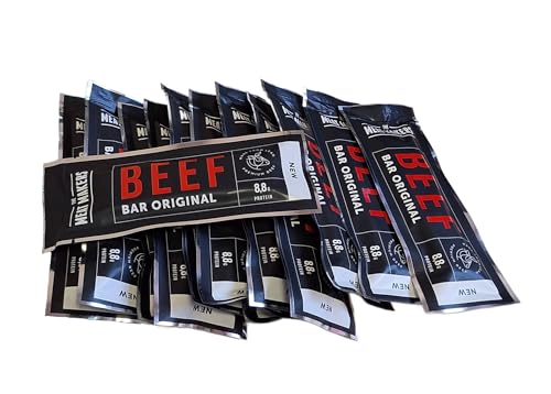 The Meat Makers Beef Bar (12x25g) - Hochwertiges getrocknetes Fleisch, proteinreicher Rindfleischriegel, schnelle Energie, getrocknetes Fleisch für Menschen, exklusive Produktionstechnologie von The Meat Makers