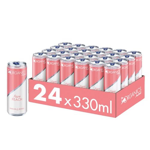 Organics Fizzy Peach by Red Bull 330ml - 24er Palette Dosen - Bio Getränk Pfirsich Geschmack 100% natürliche Zutaten, EINWEG (24 x 330 ml) von The ORGANICS by Red Bull