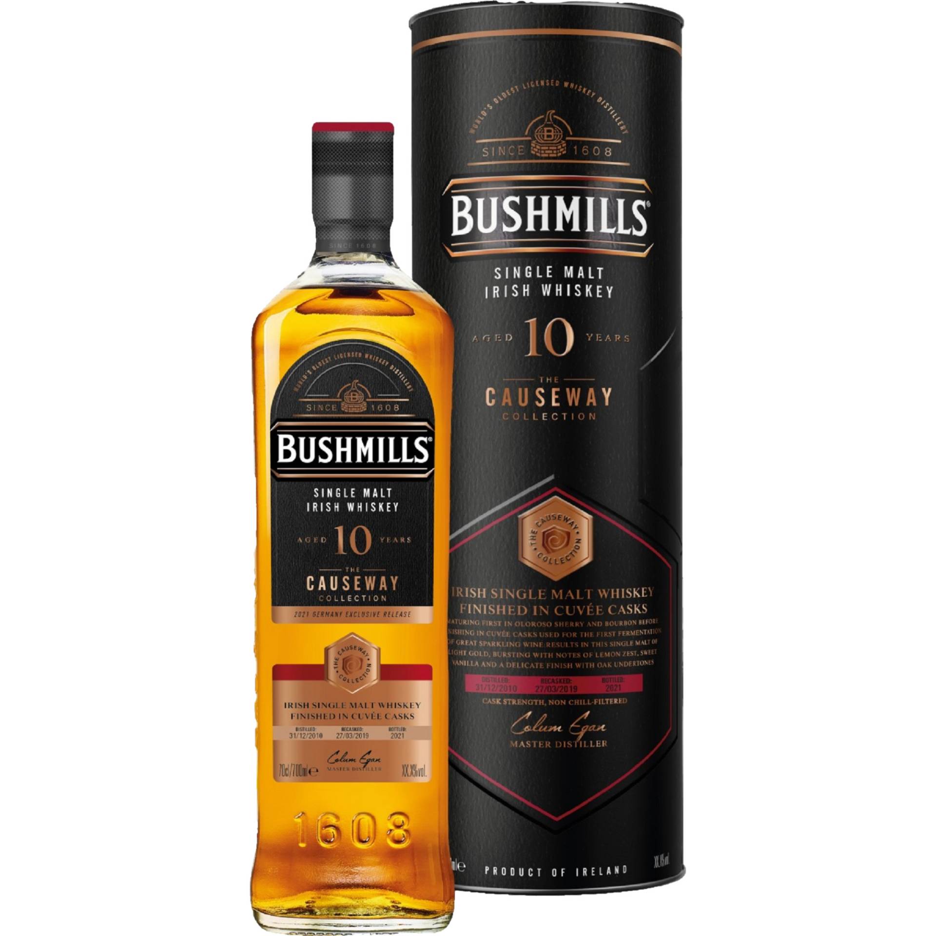 Bushmills Causeway Collection 10 YO Cuvee Cask, Irish Whiskey, 0,7 L, 54,8% Vol., Spirituosen von The "Old Bushmills" Distillery Company Limited