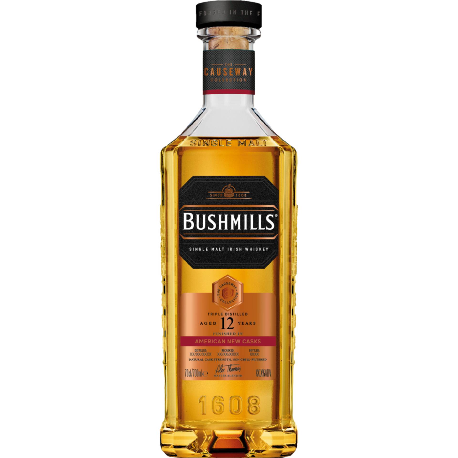 Bushmills Causeway Collection 12 YO American Oak, Irish Whiskey, 0,7 L, 46% Vol., Spirituosen von The "Old Bushmills" Distillery Company Limited