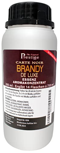 Carte Noir Brandy Flavoring Essence 280 ml | herzhaftes Aroma | professionelle Essenz für den Hausgebrauch und die Brennerei | 20 ml Essenz für 750 ml handelsüblichen Wodka oder Korn von The Original Prestige