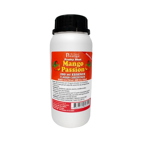 Mango-Passionsfruchtlikör-Essenz 280 ml | exotisch fruchtiges Aroma | professionelle Essenz für den Hausgebrauch und die Brennerei | 20 ml Essenz für 750 ml handelsüblichen Wodka oder Korn von The Original Prestige